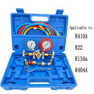 TEMU R410A/R22/R134a/R404A 냉매 자동차 에어컨 도구 키트 이중 게이지 압력계 진공 펌프, 자동차 수리용