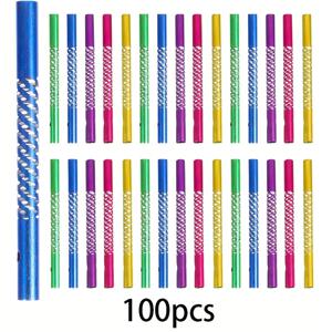 100개 알루미늄 풍경 튜브 부품, DIY 공예용 풍경 키트, 어린이 및 성인용 7.8cm 5색상 만들기 재료