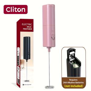 TEMU CLITON 전동 우유 거품기(배터리식) - ABS 수동 휴대용 휘슬, 말차, 라떼, 카푸치노, 핫초코용 휴대용 우유 스티머, 커피 음료, 여행, 사무실용 풍부한 크리미 거품기