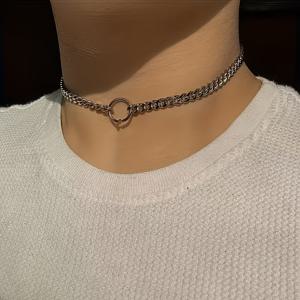 TEMU 이지 패션 엘레강스 여성 스테인리스 스틸 캐주얼 파티 바캉스 올매치 고딕 스타일 흉골 체인 목걸이