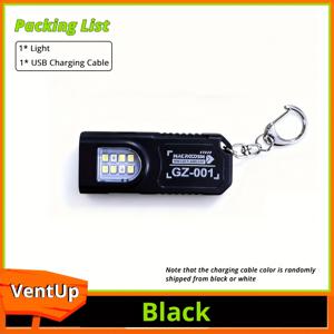 TEMU 1개 미니 휴대용 LED 손전등, USB 충전식 가정용 손전등, 휴대용 5가지 모드 토치, 후크, 빨간색 및 파란색 스트로브 조명이 있는 키체인 램프, 하부 자석이 있는 가벼운 작업등 (가정, 캠핑용)