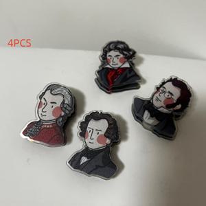 TEMU 음악 악보 클립 4개입, 음악 마스터 아크릴 미니 클립 폴더, 음악 애호가 필수 미니 악보 클립, 클래식 음악 귀여운 상품, 창의적인 문구류, 투명한 작은 악보 클립, 페이지 클립, 피아노 악보 클립, 기타 악보 정리함