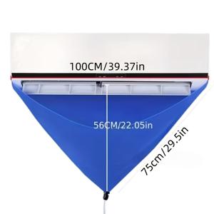 TEMU 가정용 에어컨 청소 가방 3개 세트 - 먼지 커버, 물주머니, 청소 도구 포함 - 벽걸이형 에어컨용 - 벽과 가구의 물 손상 방지, 저렴한 제품