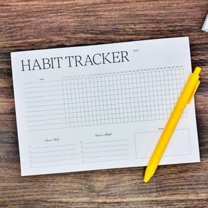 TEMU 1 Habit Tracker 캘린더 | 날짜 없음 플래너 | 매일, 주간, 월간 추적으로 긍정적인 습관을 키우고 효율성을 향상시키세요 | 매우 두꺼운 50페이지 | 습관 추적기 | 목표, 피트니스 정리 도구 | 매일 추적