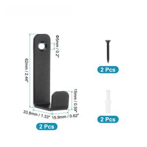 TEMU 6개 검정색 L자 단일 구멍 후크, 벽, 문, 옷장용 마운팅 키트(나사 & 벽면 플러그) 포함 헤비 듀티 메탈 코트 후크 - 욕실, 호텔, 가정에 적합