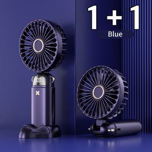 TEMU 1+1 휴대용 무선 핸디 미니선풍기 저소음 LED 디스플레이 캠핑 책상용 목걸이 선풍기 「KC인증 보안」