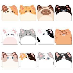 TEMU 총 240매 12개 패드 - 귀여운 만화 고양이 포스트잇 세트, 사랑스러운 고양이 디자인, 메시지, 알림, 공부, 사무실 학교 보상 및 메모에 적합