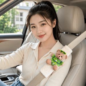 TEMU 성인용 자동차 안전벨트 어깨 패드, 봉제 장식 디자인 벨트 커버, 편안한 차량 인테리어 용품