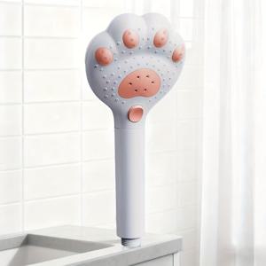 TEMU 부스터 압력 샤워 헤드 1개, 고양이 발바닥 디자인 핸드헬드 샤워기, 조절식 스프레이 모드 3가지, 내구성 있는 플라스틱 소재, 가정/아파트/RV/호텔/게스트하우스 욕실용, 모던하고 스타일리시한 욕실 액세서리, 샤워 액세서리, 명절 선물. 호스 미포함, 샤워 전용