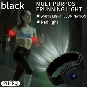 TEMU PHFRQ - 1개 LED 러닝 암밴드 라이트, USB 충전식, 팔/다리 착용 가능, 3가지 조명 모드, IP65 방수, 러닝·캠핑·야외 활동에 적합 | 조절 가능한 휴대용 멀티씬 어깨끈형 LED 라이트