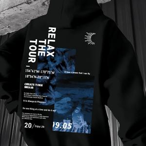 TEMU 봄/가을 남성용 캐주얼 후드 스웨트셔츠 청소년 핸섬 후드티