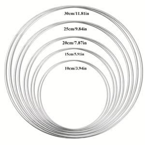TEMU 10개 대형 금속 링 세트, 5가지 사이즈 (10cm, 15cm, 20cm, 25cm, 30cm) 웨딩 리스, 장식, DIY 공예, 벽걸이, 크리스마스 장식, 등에 사용 (4인치, 6인치, 8인치, 10인치, 12인치)