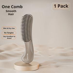TEMU 중월 초승달 볼륨업 빗, 생머리 숙모발 겸용, 여성용 레이어드 매직빗, 두피 마사지 빗, 정전기 방지 투명빗, 어머니의 날, 아버지의 날, 할로윈, 크리스마스 선물