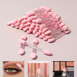 아이섀도우 어플리케이터, 50개 아이섀도우 어플리케이터 양면 아이 메이크업 어플리케이터 짧은 스펀지 아이섀도우 어플리케이터