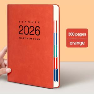 TEMU 2025년 인조 가죽 데일리 플래너 - 시간 관리 및 자제력 다이어리, 365일 사무실 및 학교 스케줄