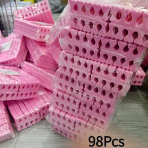 부드러운 스펀지 발가락 분리대 98개, 네일 아트 액세서리, 발가락 스페이서, 네일 연습용 풋 패드, 네일 살롱 도구, 스펀지 발가락 칸막이