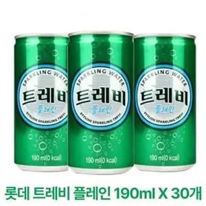 트레비 플레인 탄산수 190ML X 30개 물보다 시원한