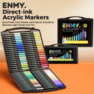 ENMY 아크릴 페인트 마커 펜 소프트 헤드 직접 액체 낙서 그림 QuickDry 안료 펠트 용 미술 용품