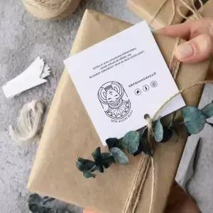 맞춤 의류 행택 라벨 DIY 수제품용 정사각형 종이 발렌타인 선물 및 웨딩 장식용