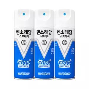 멘소래담 스프레이 쿨 180mlx3개 쿨타입 타박상 통증완화 뿌리는 에어파스
