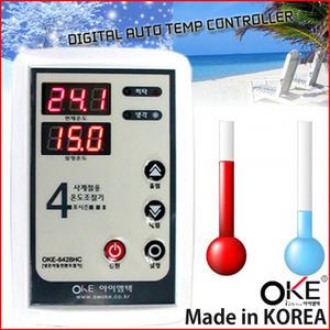 냉각/히터 자동전환식 온도조절기 OKE-6428HC/수족관 어항 수조 겸용 횟집 냉각기 수온 온도계 활어 양어장