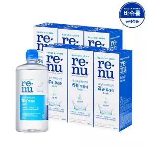 [바슈롬][공식] 리뉴 후레쉬 렌즈세척액 500ml x6개  + 만두 스트레스볼