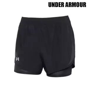 언더아머 [UNDER ARMOUR] 여성 플라이바이 투인원 쇼츠 반바지 블랙 1382440-001