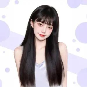 슈켄 원터치 시스루뱅 사이드뱅 긴생머리 가발 SD-251140 (46340152)