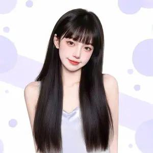 [하프클럽/]사이드뱅 인조모 시스루뱅 여자 긴머리 통가발