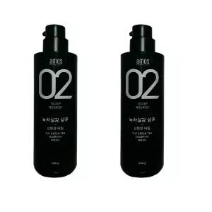 아모스 녹차실감 산뜻한 타입 지성 모발용 샴푸 쑥향 500g x 2개