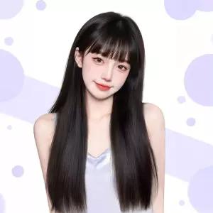 슈켄 원터치 시스루뱅 사이드뱅 긴생머리 가발 SD-251140