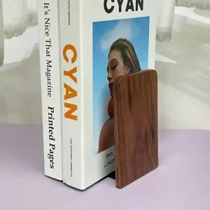 월넛 원목 북엔드 책칸막이 스퀘어형 앤드 고정대