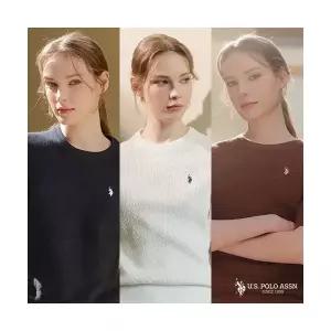 유에스피에이 최앱2만U.S POLO ASSN. 26SS 썸머 프렌치린넨 블렌디드 반팔니트 3종 여성