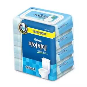 크리넥스 물티슈 크리넥스)마이비데(46매x4)캡형