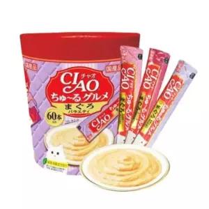 [하프클럽/셀럽하우스]이나바 챠오 츄르 구루메 참치 버라이어티 14g 60P