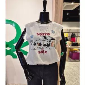 [백화점 정품] 베네통 자수슬리브리스티셔츠BATSA9631