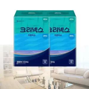 갑티슈 정사각 각휴지 미용티슈 콤비 200매 6팩