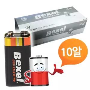 9V건전지 ( 벡셀 망간 건전지 밧데리 박스 ) 9V 6F22 FC-1 10P