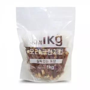 [하프클럽/셀럽하우스]강아지 간식 오리 크런치껌 애견 오리육포 1kg 수제간식