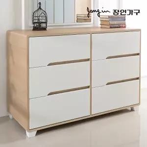 [장인가구][비밀특가]시클리 화이트 1200 3단 와이드 서랍장