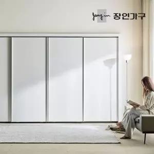 [장인가구]드로잉 E0등급 무광 슬라이딩 붙박이장 270cm (9자)