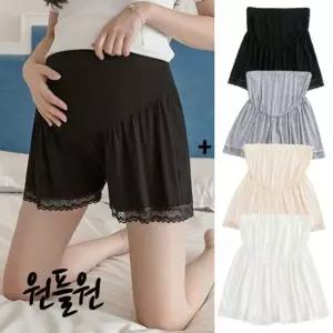 오너클랜 원플원 모달 하트레이스 복대형 임산부 속바지 304422 임산부반바지 임산부속바지