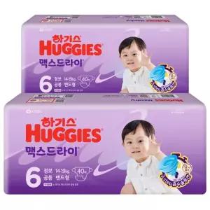하기스 맥스드라이 안심 빠른흡수 뉴 공용 점보 밴드형 6단계 80매