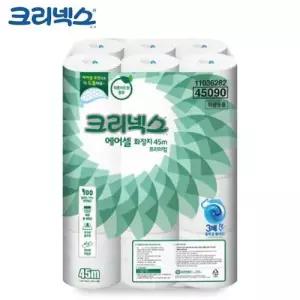 JMds 크리넥스 두루마리 화장지 물에 녹는 프리미엄 에어셀 45m (24롤) WFKJ1JP