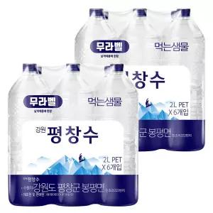 테온셀 생수전문배송 강원평창수 무라벨 2L 12병 (유라벨/무라벨 랜덤발송)