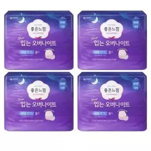좋은느낌 입는 오버나이트 L 대형 8매입 x 4팩