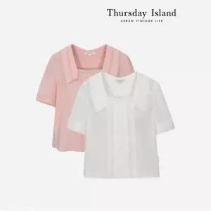 써스데이아일랜드 [Thursday Island] 레이스패치 카라 블라우스 T244MBL233W)