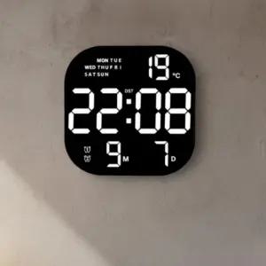 LED 디지털 스마트 인테리어 사각 전자 벽시계 시계