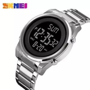 SKMEI 1611 패션 LED 디지털 손목시계 크로노 카운트 다운 알람 시간 남성용 투타임 시계