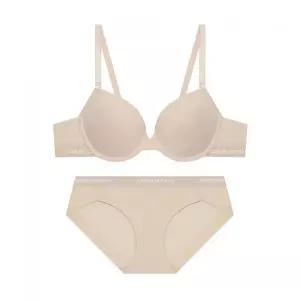 CODES COMBINE INNERWEAR [브라1+팬티2] 쉘론 톤온톤밴드 브라 햄팬티 세트_스킨 107448